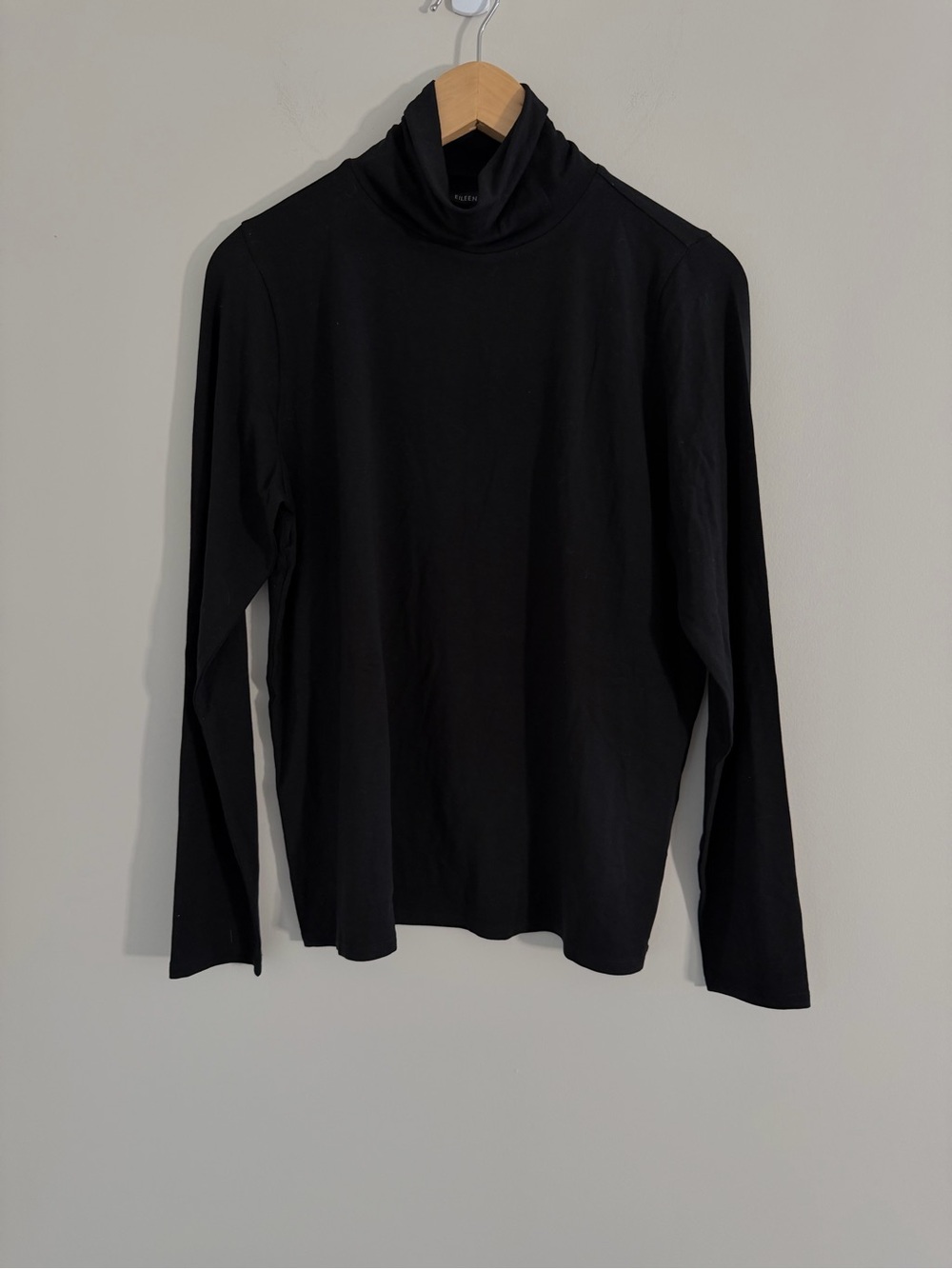 NWT Eileen Fisher Turtleneck Top Womens M Black Tencel Stretch Tee MSRP $138 - Picture 5 of 8